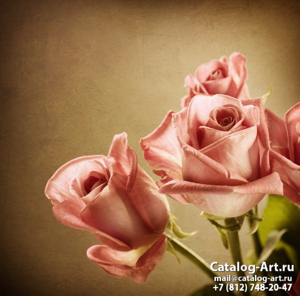 Натяжные потолки с фотопечатью - Розовые розы 36